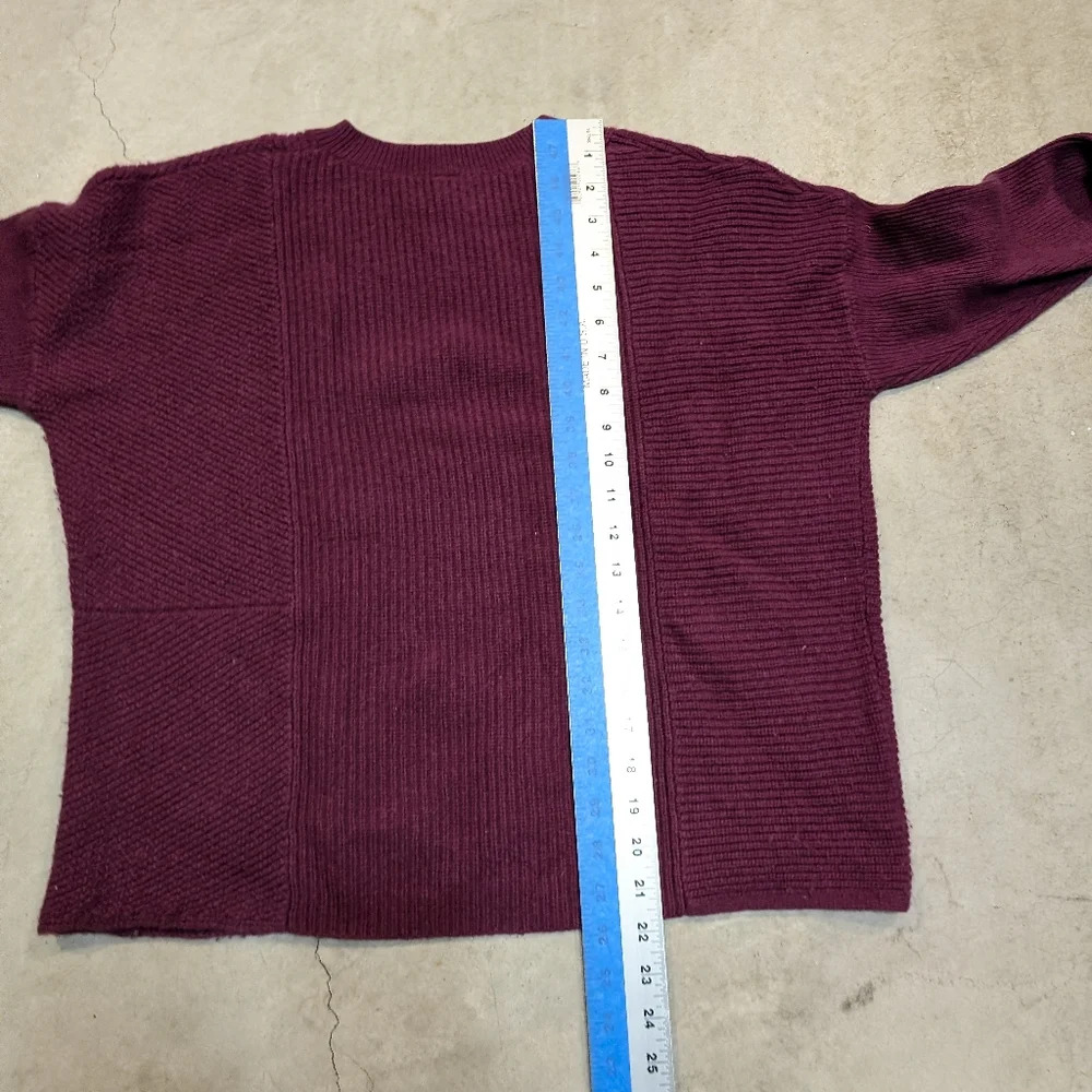 Athleta Turin Wool Women's S Burgundy Sweater Wool/Cashmere Blend - Picture 6 of 7